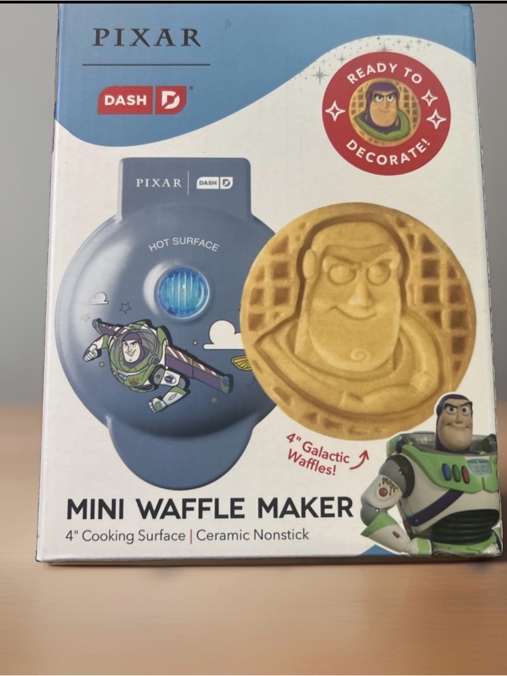 Ash Blue Buzz Lightyear Mini Waffle Maker Toy-Themed Appliance
